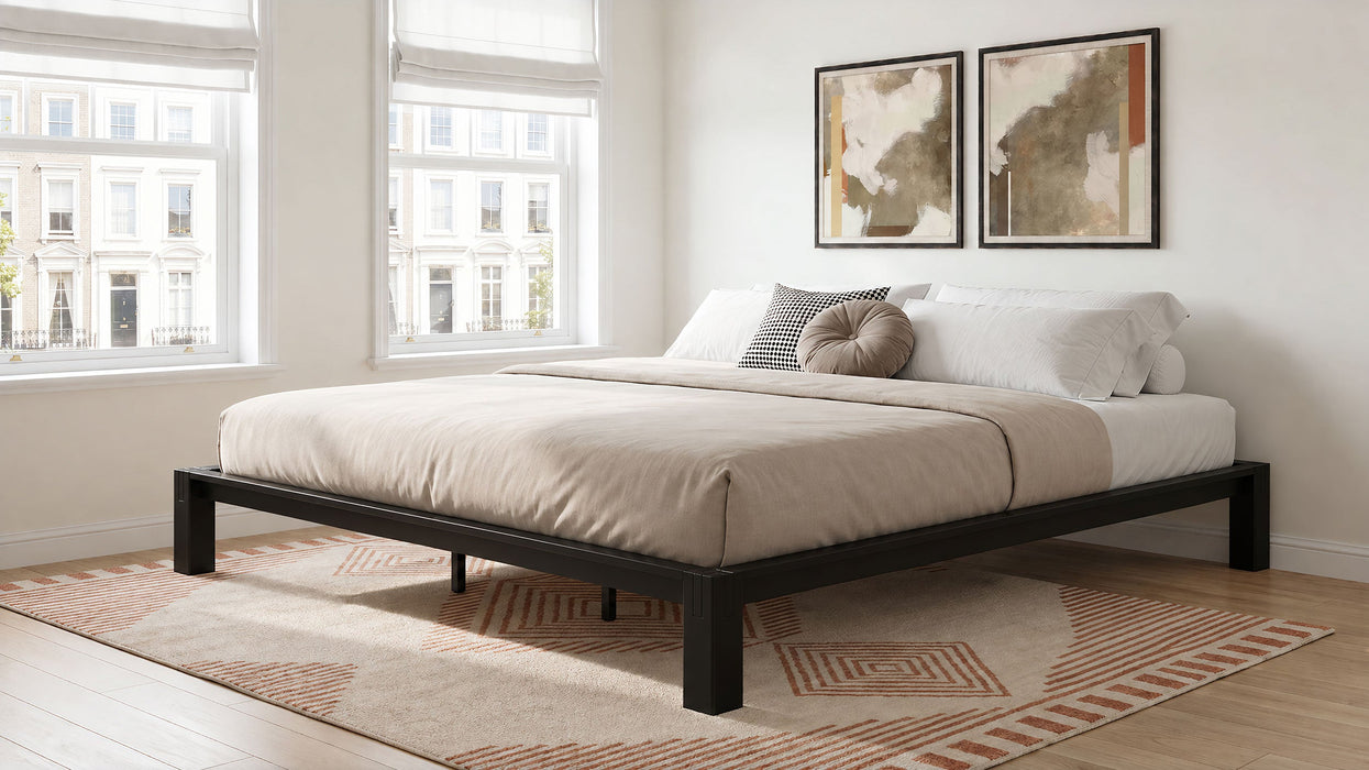 Gislen Easy Assembly Wood Platform Bed Black