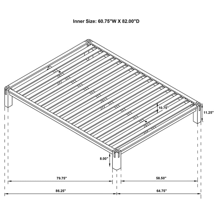 Gislen Easy Assembly Wood Platform Bed Black