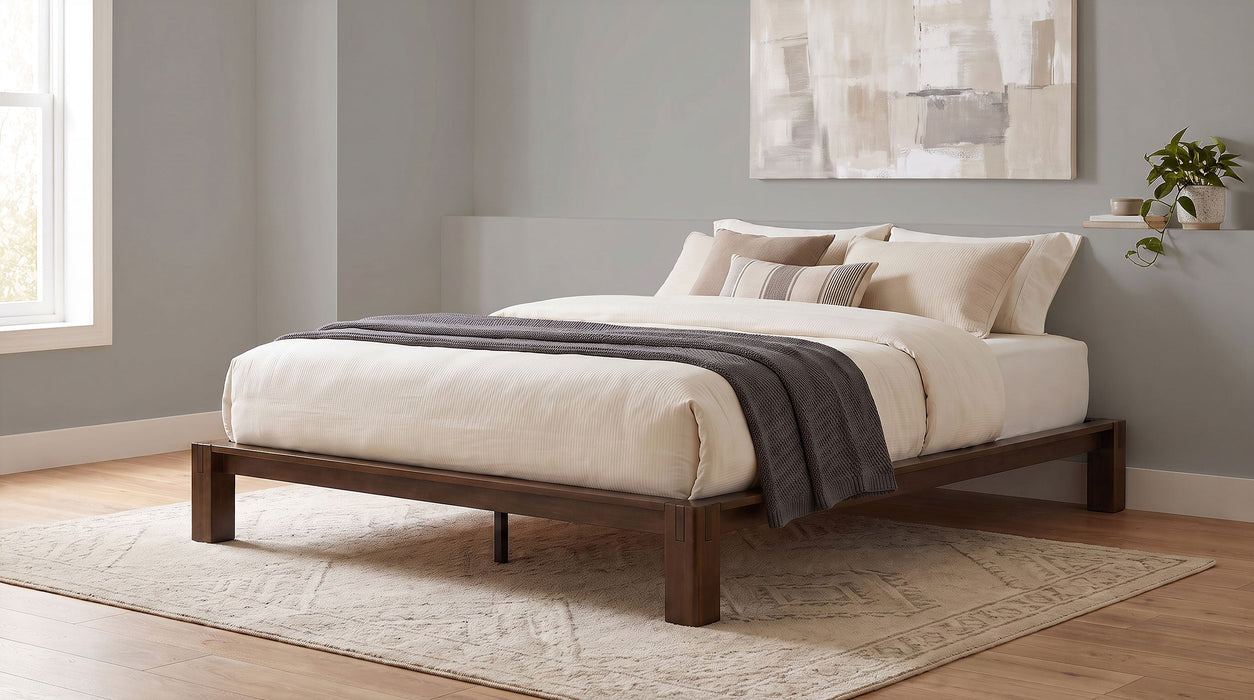 Gislen Easy Assembly Wood Platform Bed Black