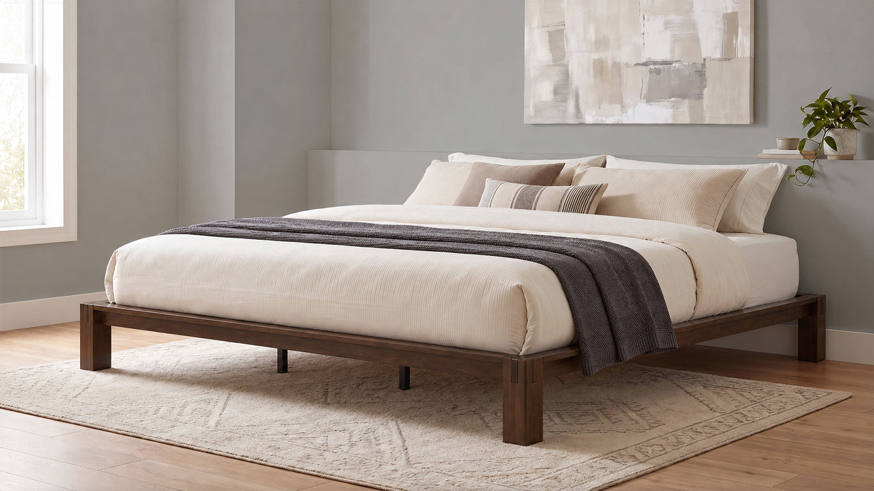 Gislen Easy Assembly Wood Platform Bed Black