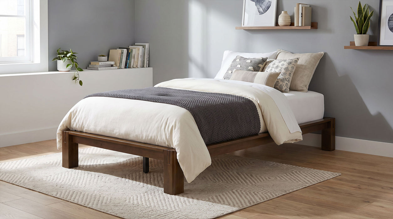 Gislen Easy Assembly Wood Platform Bed Black