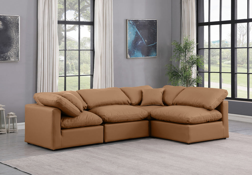 Indulge 105" Vegan Leather Upholstered 4pc. Modular Sectional