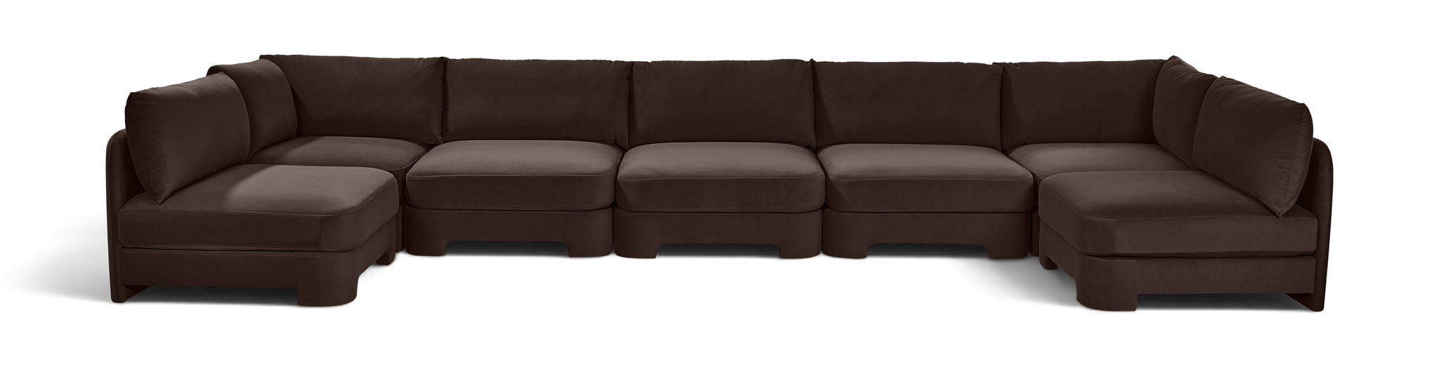 Seccional modular tapizado de terciopelo de alto rendimiento Hammond de 185" de 7 piezas