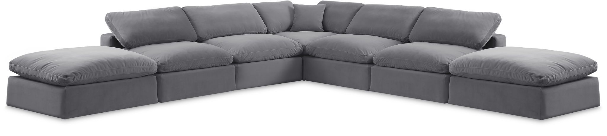 Seccional modular tapizado de terciopelo Comfy de 157" de 7 piezas