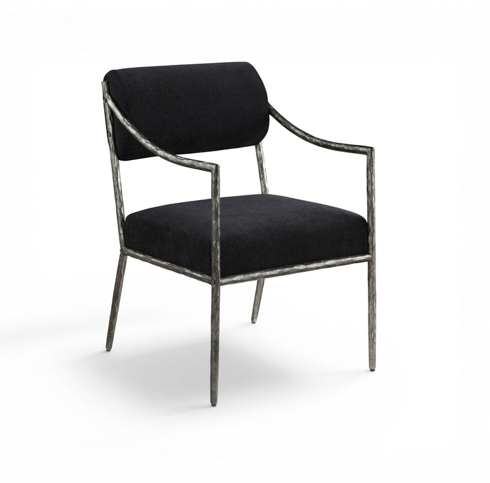 Bastille Chenille Fabric Upholstered Dining Arm Chair
