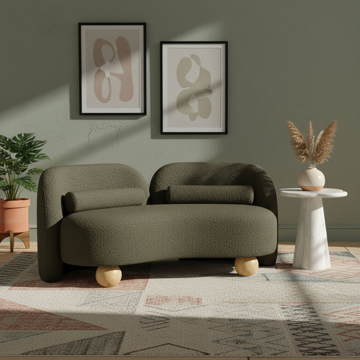 Daphne 64" Boucle Fabric Upholstered Loveseat