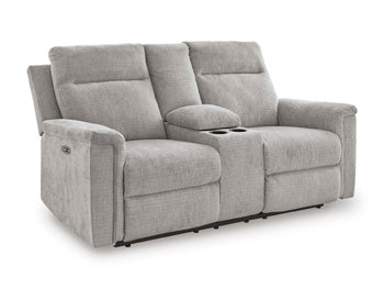Barnsana Power Reclining Sofa - Black/Gray