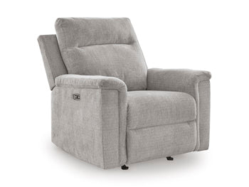 Barnsana Power Reclining Sofa - Black/Gray