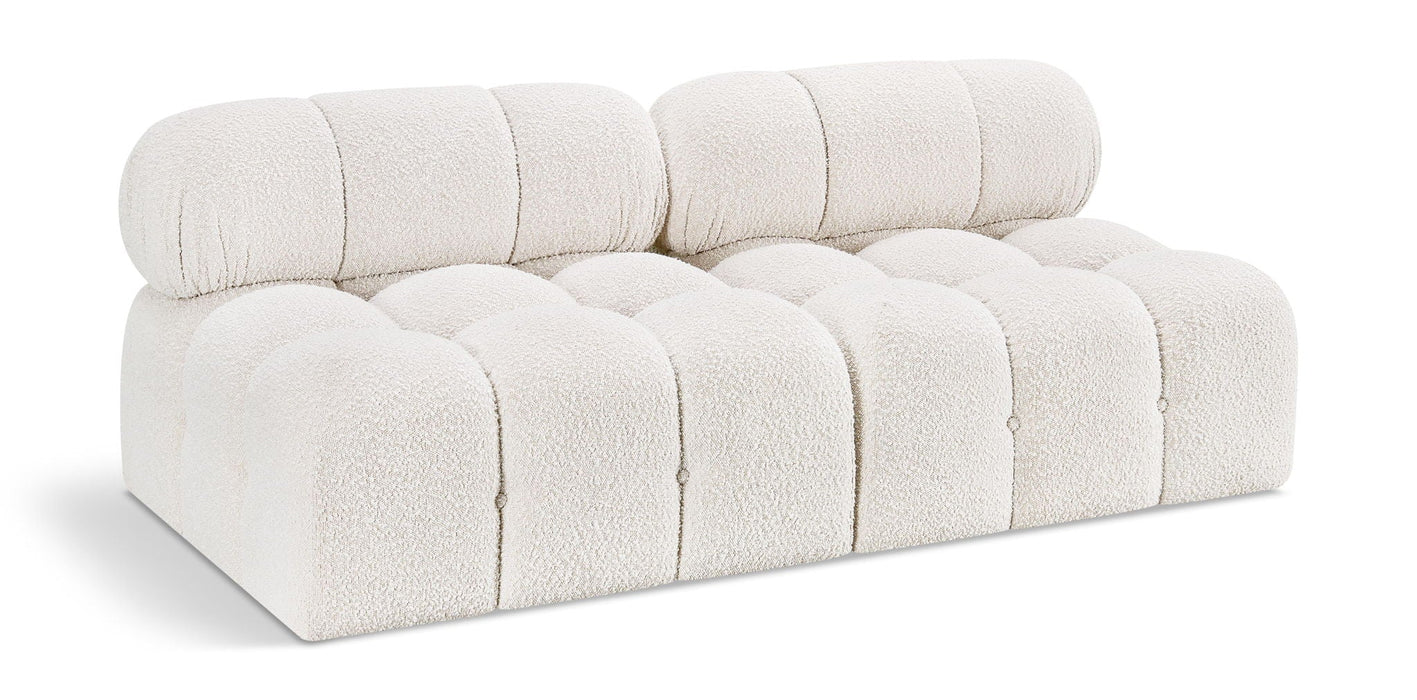 Ames 68" Boucle Fabric Upholstered 2pc. Armless Modular Loveseat