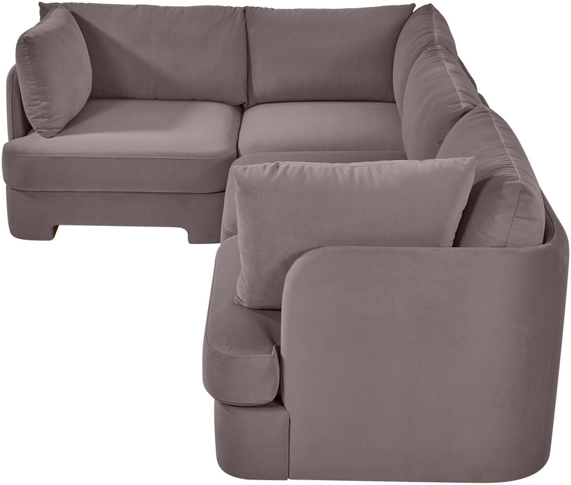 Hammond 111" Velvet Performance Fabric Upholstered 4pc. Modular Sectional