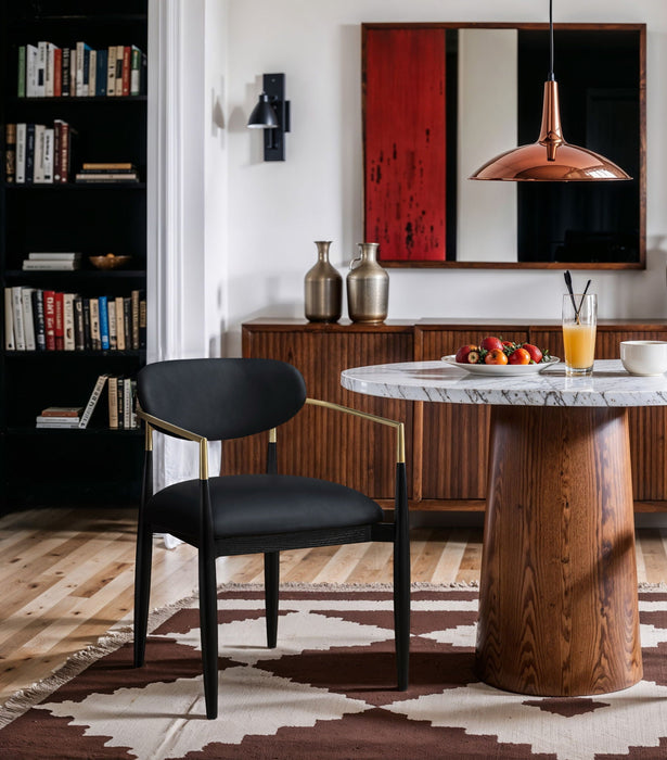 Riccio Vegan Leather Upholstered Dining Arm Chair