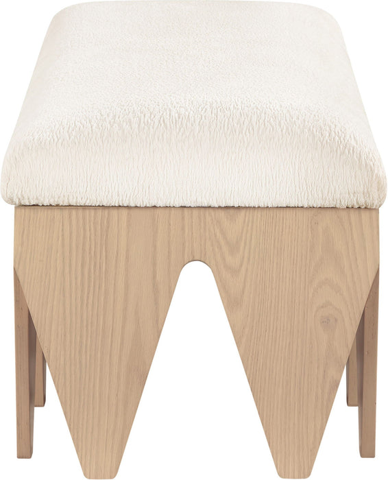 Altair Velour Fur Fabric Upholstered Bench