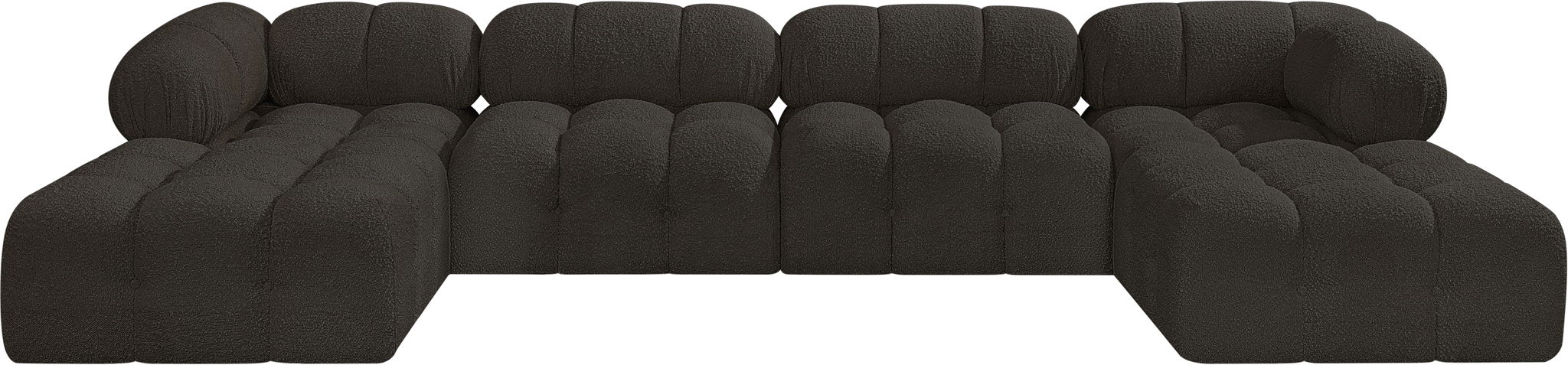 Ames 136" Boucle Fabric Upholstered 6pc. Modular Sectional