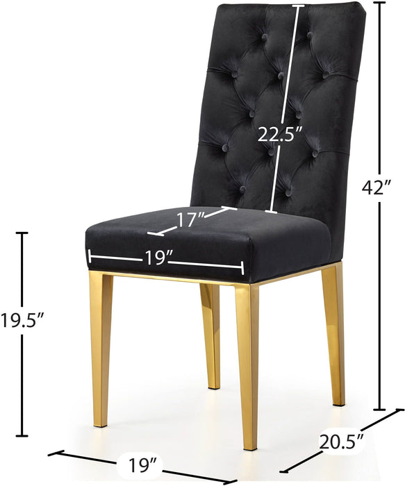 Silla de comedor tapizada de terciopelo Capri