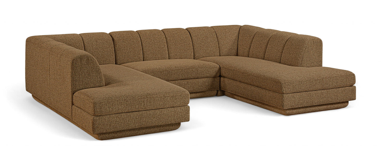 Modari 115" Fabric Upholstered 3pc. Modular Sectional