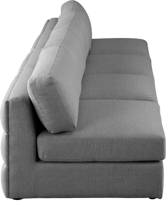 Beckham 152" Linen Textured Fabric Upholstered 4pc. Armless Modular Sofa
