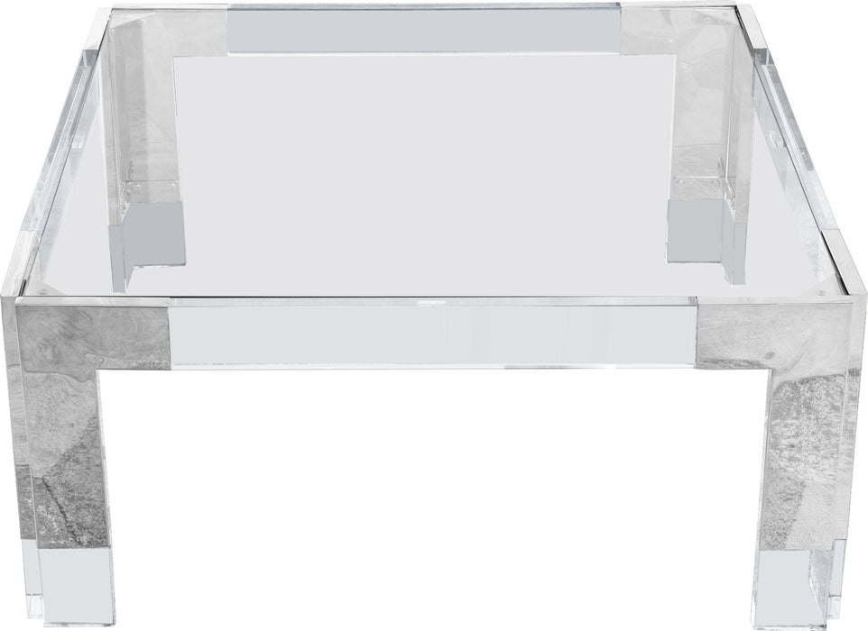 Casper Square Glass Top, Acrylic And Metal Base Coffee Table