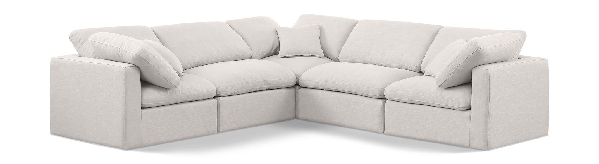 Indulge 105" Linen Textured Fabric Upholstered 5pc. Modular Sectional
