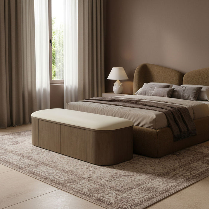 Velden Vegan Leather Upholstered Storage Bench