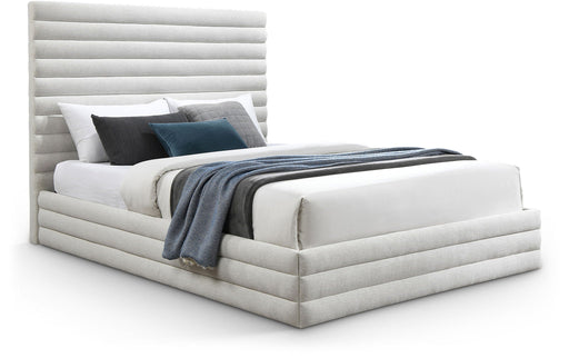 Maxwell Linen Textured Fabric Upholstered Bed