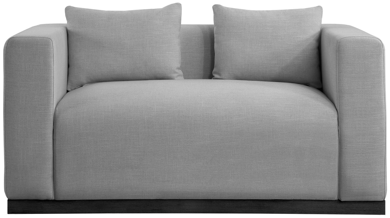 Alfie 67" Linen Textured Fabric Upholstered Loveseat