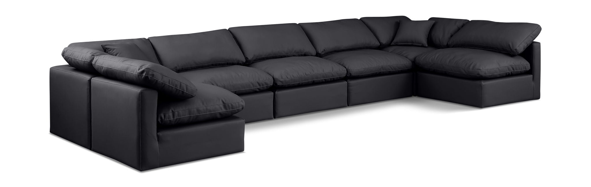 Indulge 175" Vegan Leather Upholstered 7pc. Modular Sectional