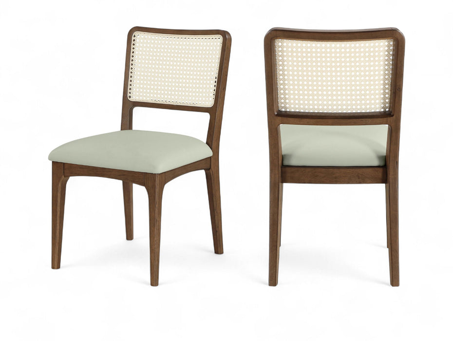 Atrium Cane Back And Vegan Leather Upholstered Seat Dining Chair