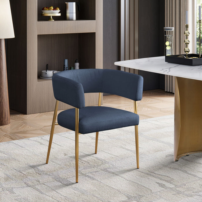 Creston Linen Textured Fabric Upholstered Dining Chair
