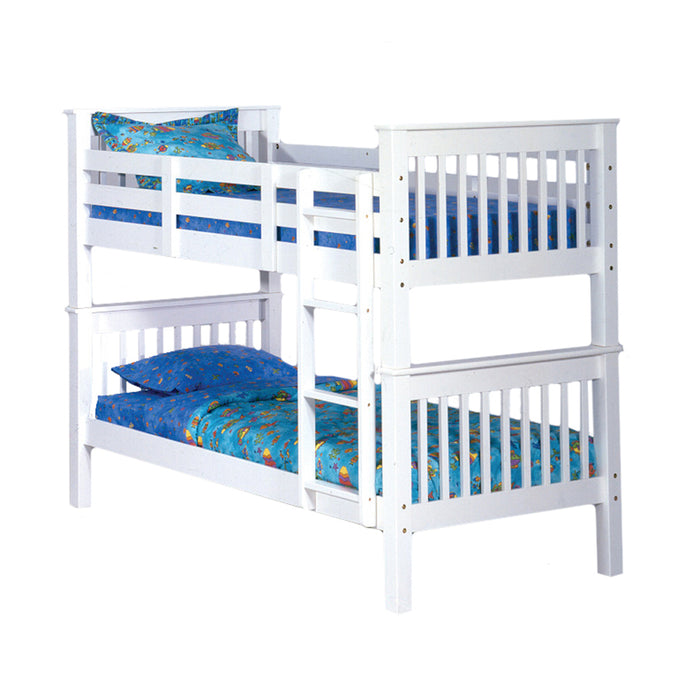 SADLER WHITE TWIN OVER TWIN BUNK BED 3727