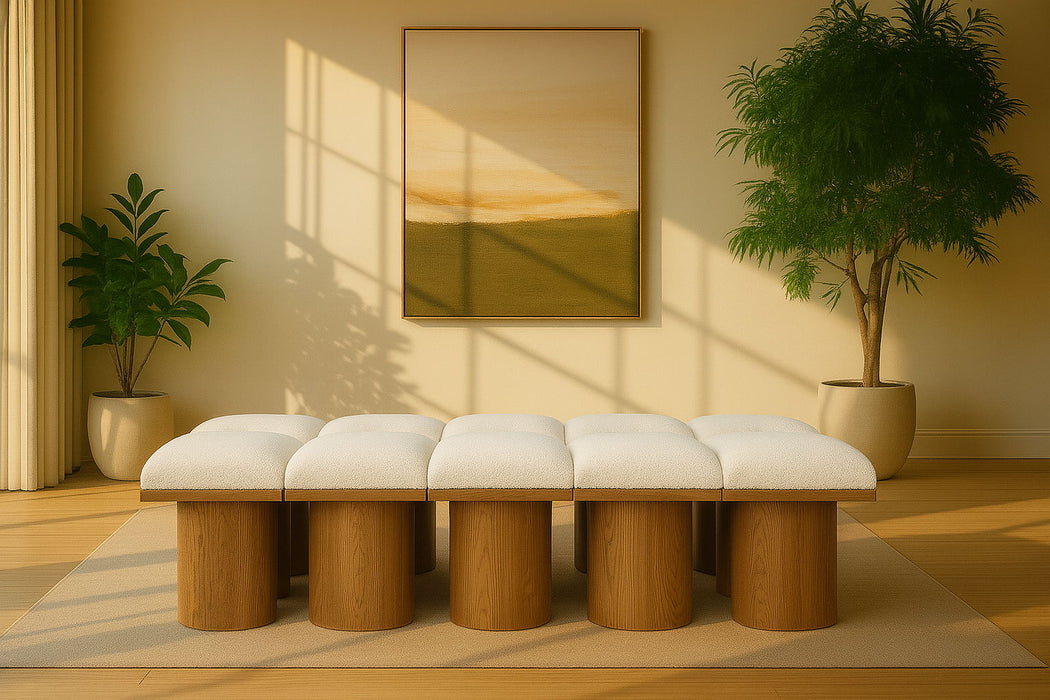 Pavilion Boucle Fabric Upholstered 10pc. Modular Bench