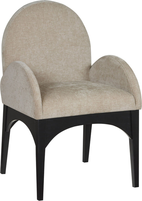 Waldorf Chenille Fabric Upholstered Dining Arm Chair