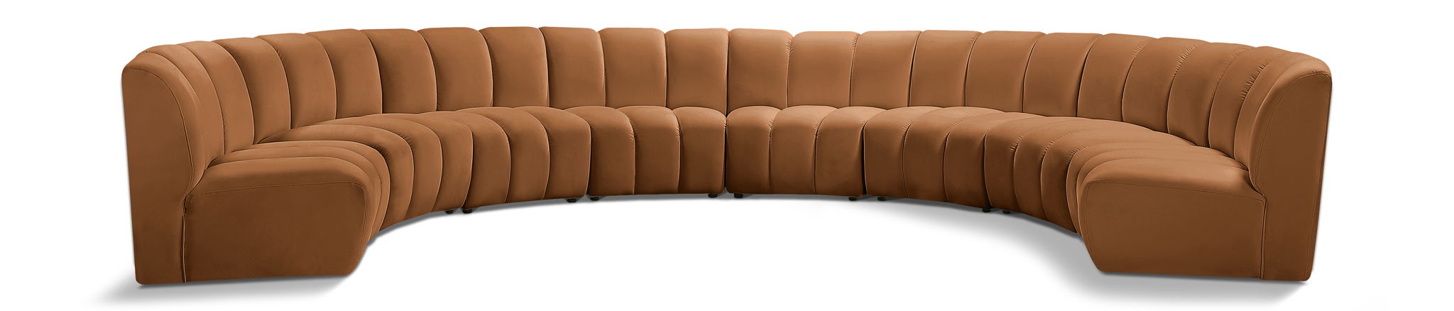 Seccional modular tapizado de terciopelo Infinity de 178" de 8 piezas