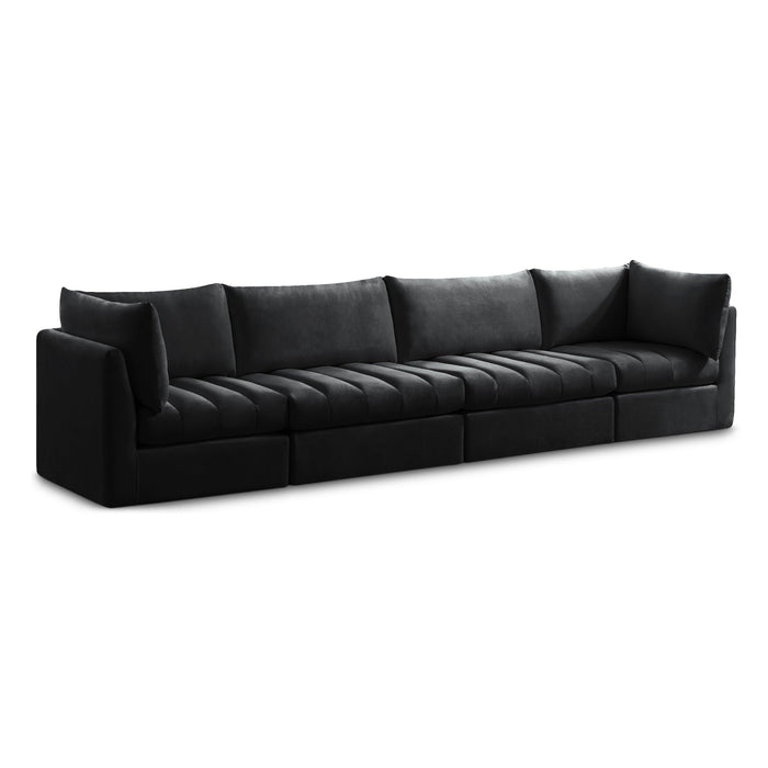 Jacob 140" Velvet Upholstered 4pc. Modular Sofa