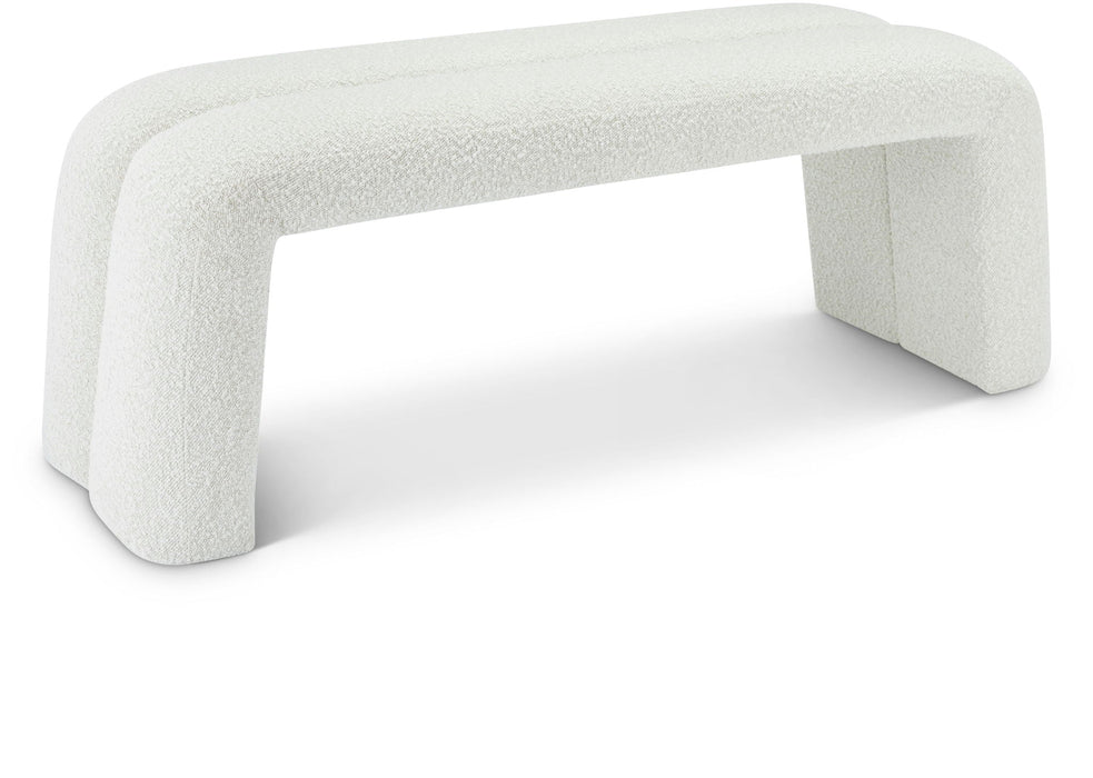 Arc Boucle Fabric Upholstered Bench