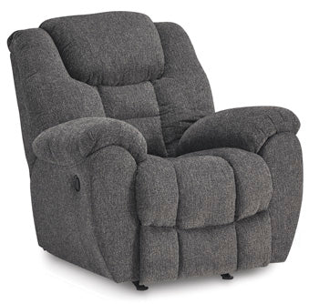 Foreside Reclining Loveseat with Console - Black/Gray
