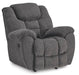 Foreside Reclining Loveseat with Console - Black/Gray