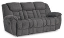 Foreside Reclining Loveseat with Console - Black/Gray