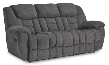 Foreside Reclining Loveseat with Console - Black/Gray