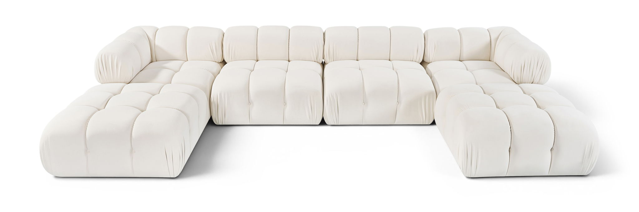 Seccional modular tapizado de terciopelo de alto rendimiento Orin de 148" de 6 piezas