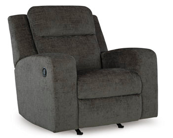 Kanlow Reclining Loveseat with Console - Black/Gray