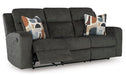 Kanlow Reclining Loveseat with Console - Black/Gray