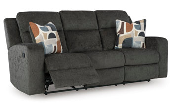 Kanlow Reclining Loveseat with Console - Black/Gray