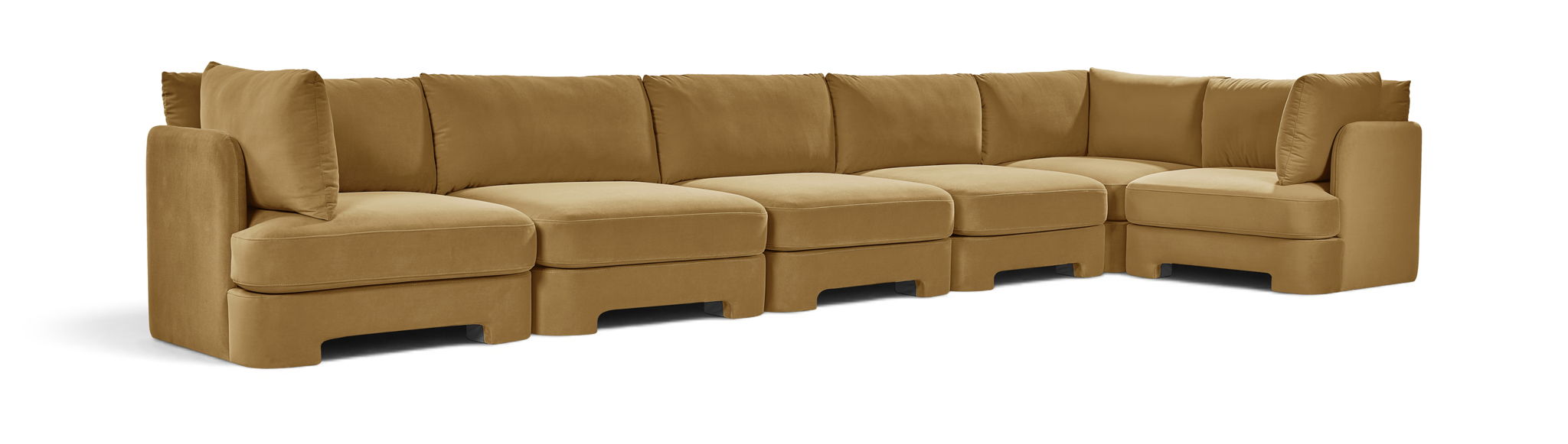 Hammond 185" Velvet Performance Fabric Upholstered 6pc. Modular Sectional