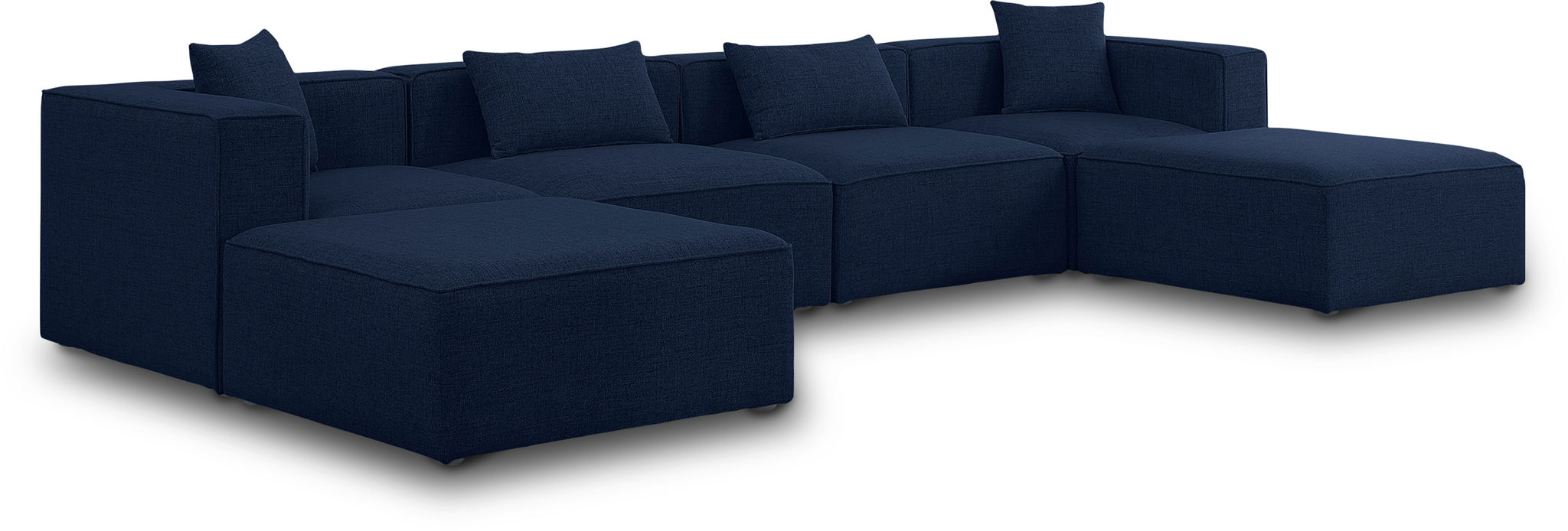 Cube 144" Fabric Upholstered 6pc Modular Sectional