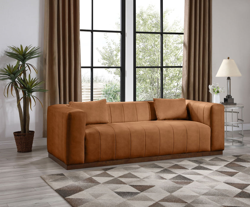 Mallina 90.5" Vegan Leather Upholstered Sofa