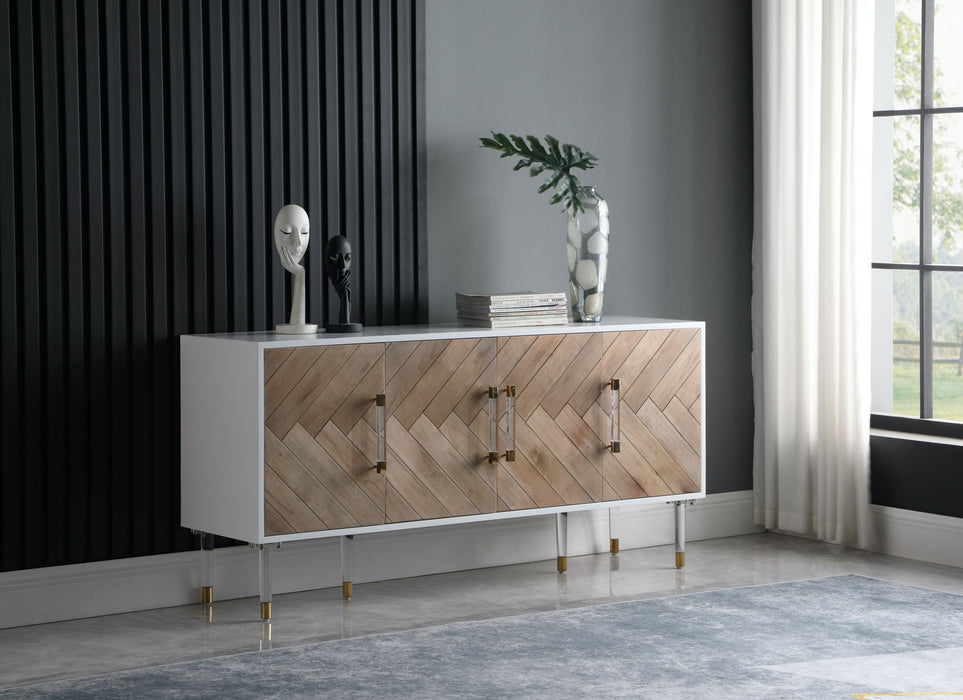 Jive Lacquer Finish, Birch Wood And Acrylic Sideboard / Buffet