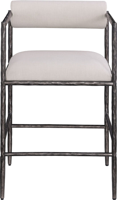 Axis Linen Textured Fabric Upholstered Counter Stool