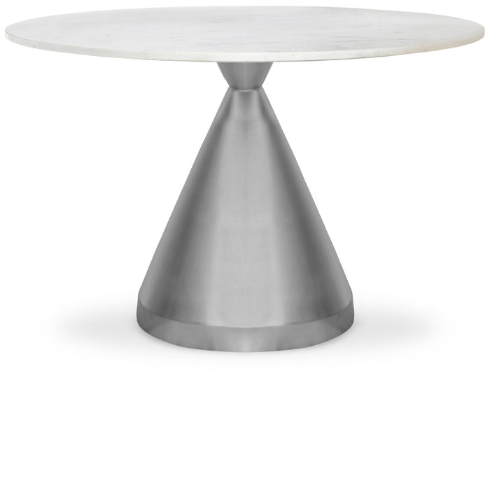 Emery 48" Genuine Marble Top And Steel Base Dining Table
