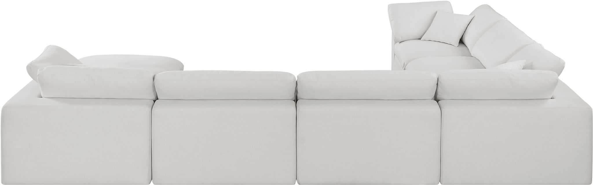Comfy 158" Linen Textured Fabric Upholstered 7pc. Modular Sectional