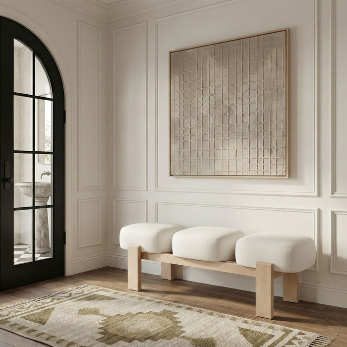 Woodcrest Vegan Leather Upholstered Bench